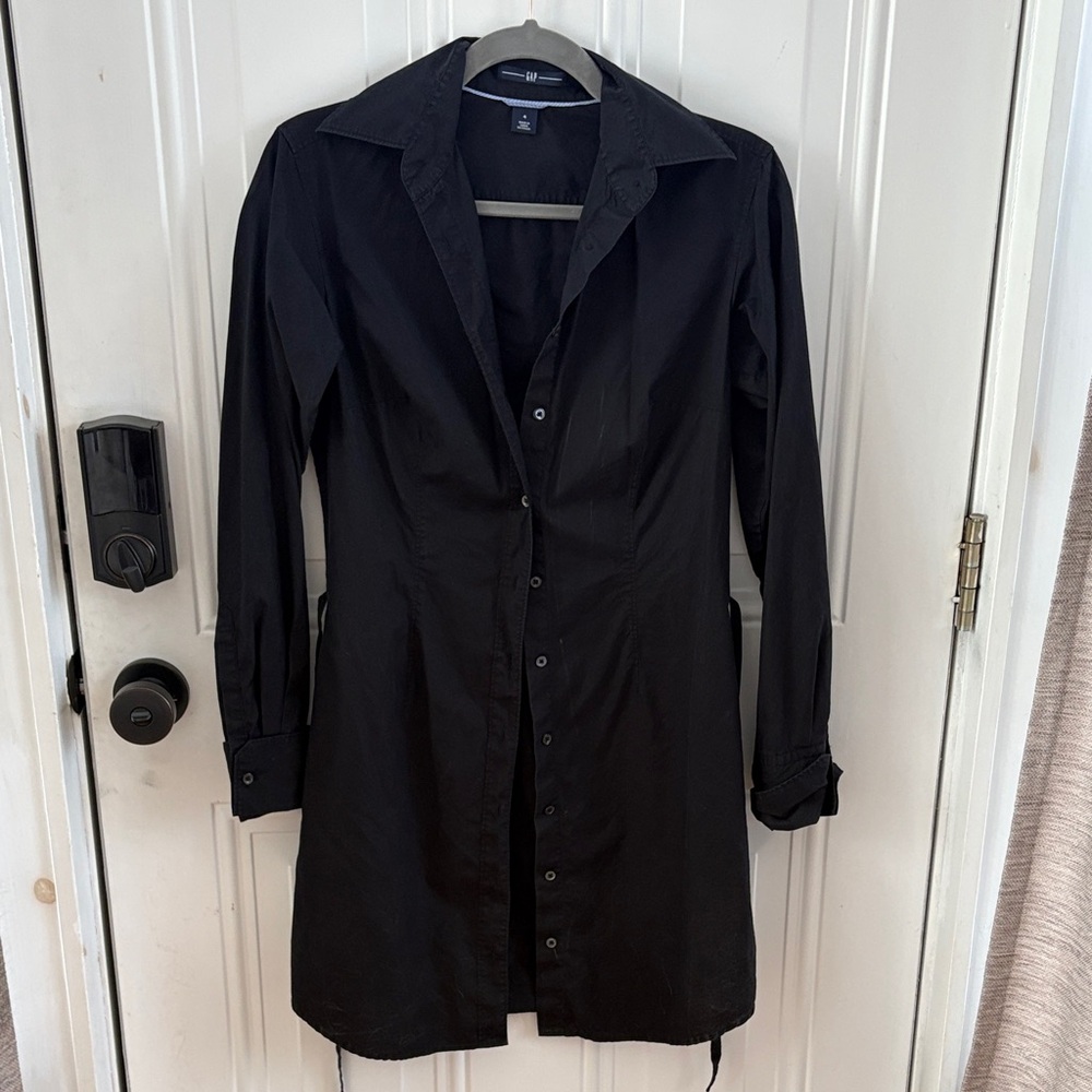 (5/$20) GAP Black Collared Shirt Dress